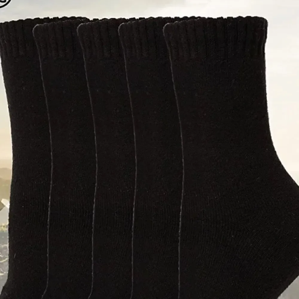Black Merino Wool Blend Socks